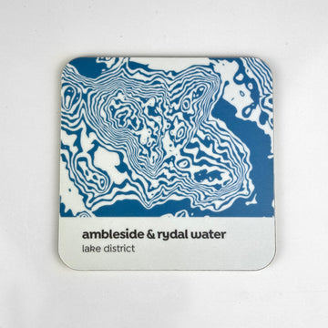 Ambleside & Rydal Water Contour Design – Coaster