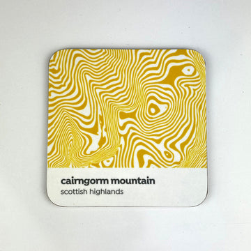 Cairngorm Mountain Contour Design – Coaster