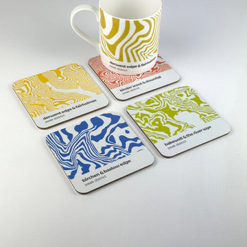 Peak District Contour Design – Coaster Set 02