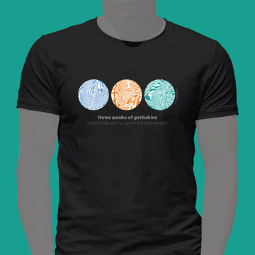 Three Peaks of Yorkshire - Contour Designs - T Shirt
