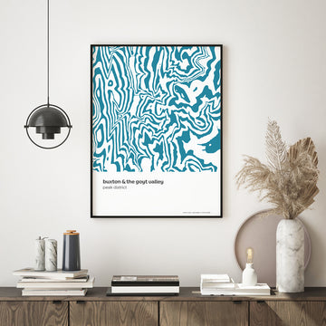 Buxton & the Goyt Valley, Peak District Contour Print