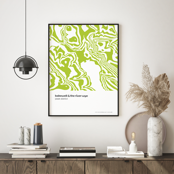 Bakewell and the River Wye, Peak District Contour Print