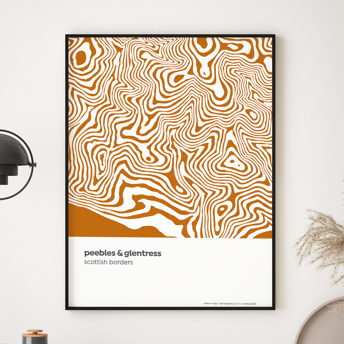 Peebles Design Peebles and Glentress - Scottish Borders Contour Print – Park Designs