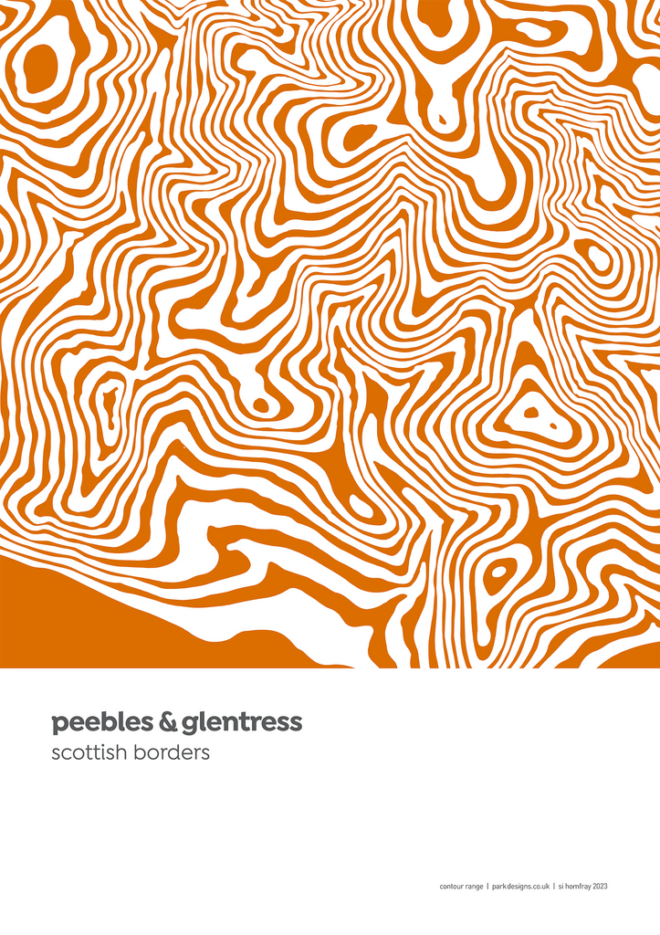 Peebles Design Peebles and Glentress - Scottish Borders Contour Print – Park Designs