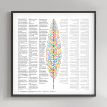 Universal Declaration of Human Rights and the feather of Kindness - Wellbeing - Fine Art Print