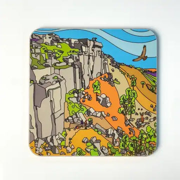 Peak District Idyll - Curbar Edge overlooking Curbar Gap - Coaster