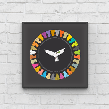 Peace, love & each other - G - Maya Angelou - Fine Art Print