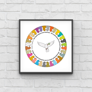 Peace, love & each other - Maya Angelou - Fine Art Print