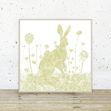 Hare in Cotton Grass - Fine Art Print