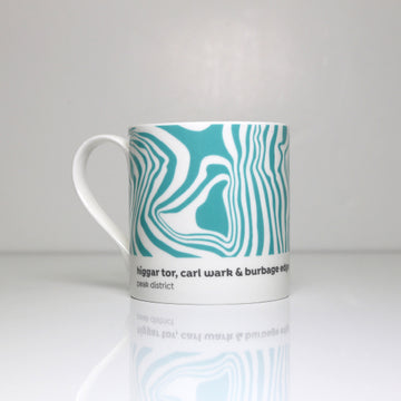 Peak District - Contour Mug - Higgar Tor, Carl Wark and Burbage Valley