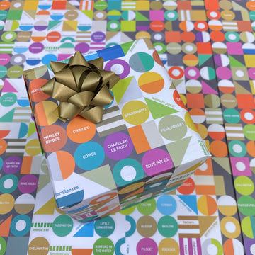 Beauty Spots - Peak District Map - Wrapping Paper - 3 Sheets