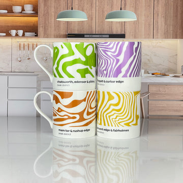 Peak District – Contour Mugs Set of 4 – #02