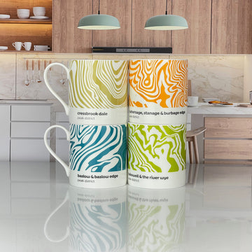 Peak District – Contour Mugs Set of 4 – #03
