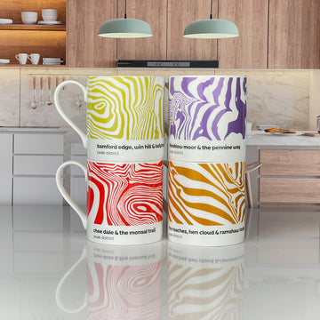 Peak District – Contour Mugs Set of 4 – #04