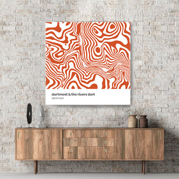 Dartmeet & the Rivers Dart - Dartmoor Contour Canvas