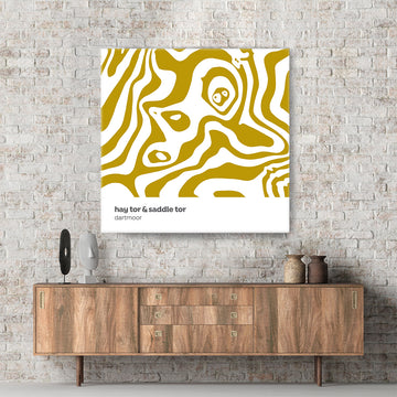 Hay Tor & Saddle Tor  - Dartmoor Contour Canvas