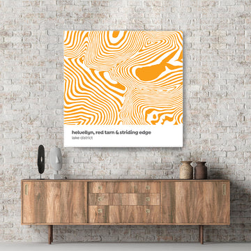 Helvellyn, Red Tarn & Striding Edge - Lake District Contour Canvas