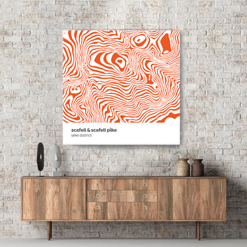 Scafell & Scafell Pike - Lake District Contour Canvas