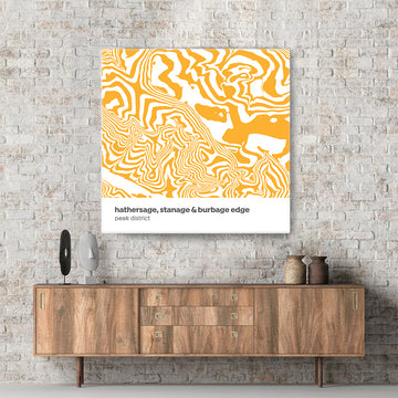 Hathersage, Stanage and Burbage Edge - Peak District - Contour Range Canvas