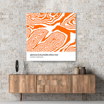 Glencoe - Aonach Eagach Ridge - Scottish Highlands - Contour Range Canvas