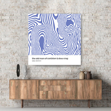 The Old Man of Coniston & Dow Crag - Lake District Contour Canvas