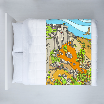 Peak District - Curbar Edge overlooking Curbar Gap - Fleece Blanket