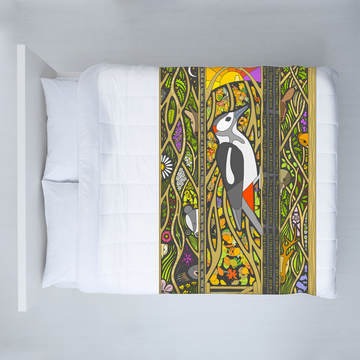 A Walk in the Park - Woodpecker - Fleece Blanket
