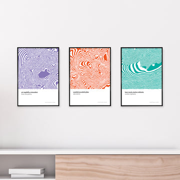 Three Peaks of Britain - Set of 3 A3 Prints - Contour Range Prints