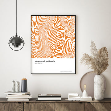 Glaramara & Seathwaite Lake District Contour Print