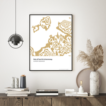 Isle of Harris & Taransay - Scottish Highlands - Contour Print