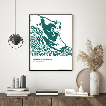 Holy Island, Lindisfarne - Northumberland Contour Print