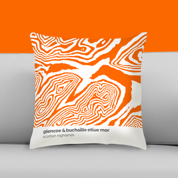 Glencoe - Aonach Eagach Ridge - Scottish Highlands - Contour Range Cushion