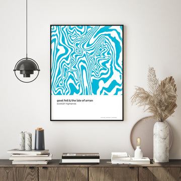 Goat Fell & the Isle of Arran - Scottish Highlands - Contour Print