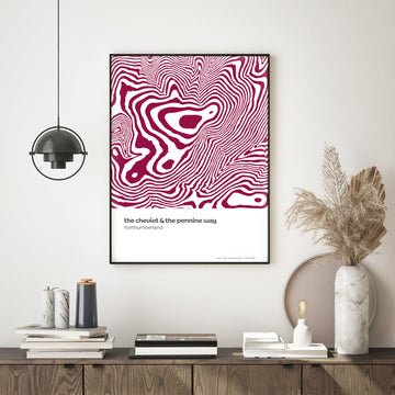The Cheviot & The Pennine Way - Northumberland Contour Print