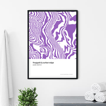 Froggatt Edge & Curbar Edge Peak District Contour Print