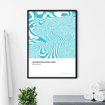 Grindsbrook Booth, Edale Peak District Contour Print