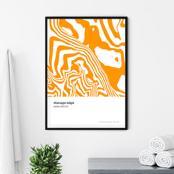 Stanage Edge Peak District Contour Print