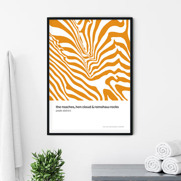 The Roaches, Hen Cloud & Ramshaw Rocks Peak District Contour Print