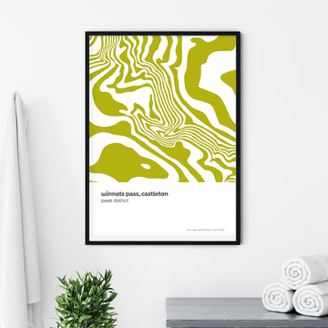 Winnats Pass, Castleton Peak District Contour Print