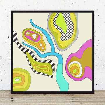 Ladybower and Win Hill Abstract Pop - Fine Art Print