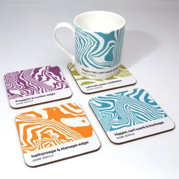 Peak District Contour Design – Coaster Set 01