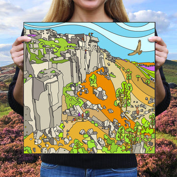 Curbar Edge overlooking Curbar Gap - Peak District Print