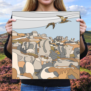 Kinder Scout Curlews & the Woolpacks - Peak District Print